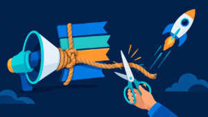Scissors cutting costly brand campaigns to free up startup marketing budget