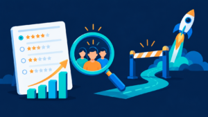 Survey and validation gate checking product-market fit before scaling marketing channels